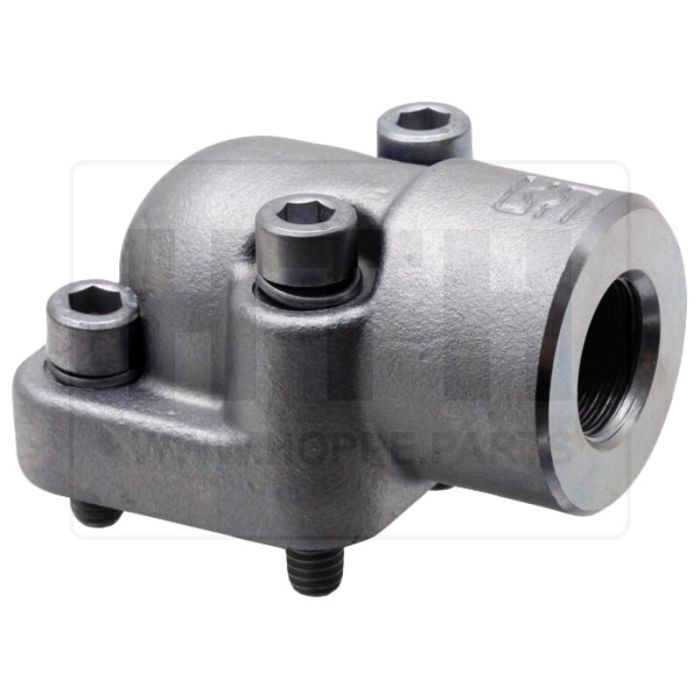 Anschlussflansch 90°, 1/2" IG LK40
