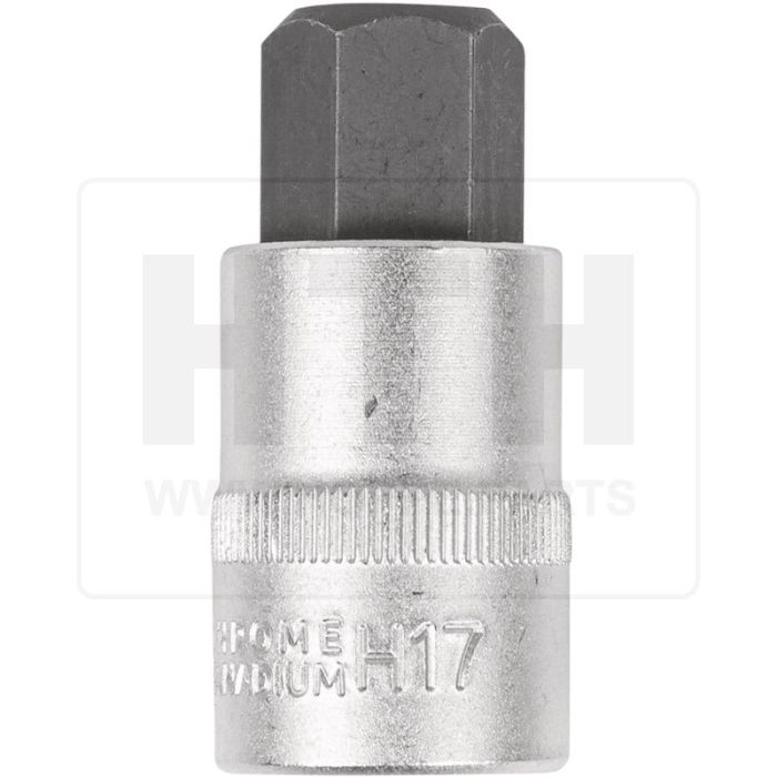 1/2'' Bit-Stecknuss 6-kant, kurz, 17mm