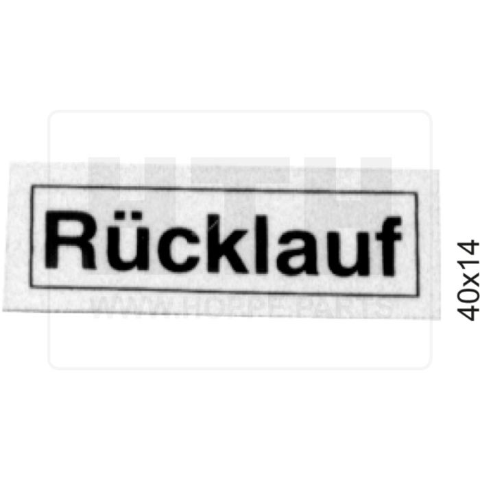 Aufkleber - Rücklauf -