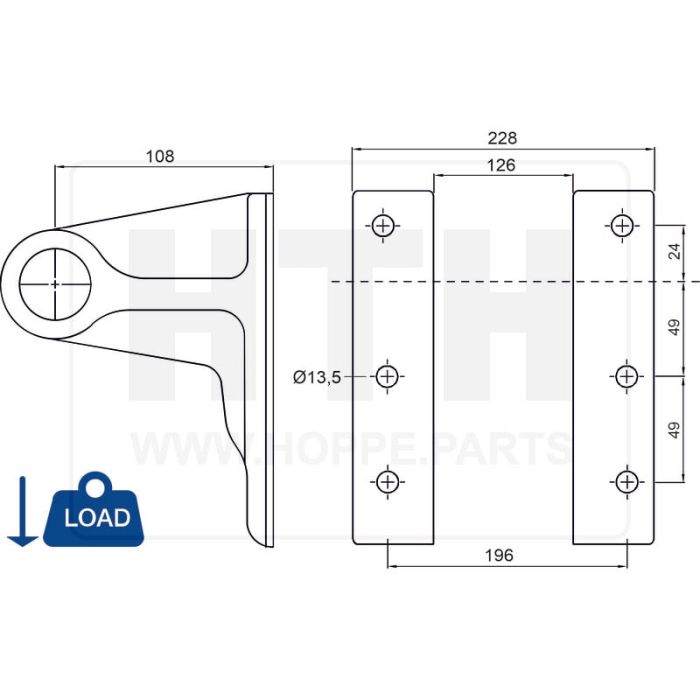 Hebekonsole links EB165/1 Hebekonsole links EB165/1