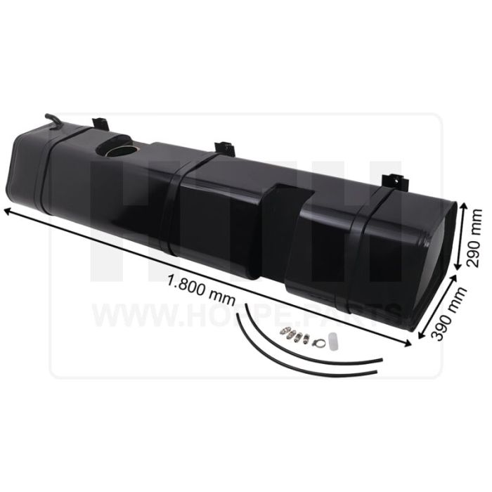 Dieseltank 160 l Stahl 1800 x 290 x 390