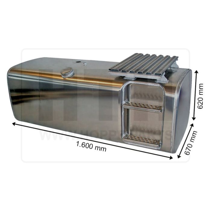 Dieseltank 590 l Alu 1600 x 620 x 670