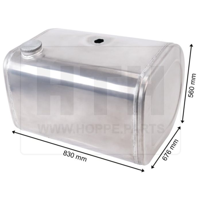 Dieseltank 255 l Alu 830 x 560 x 680