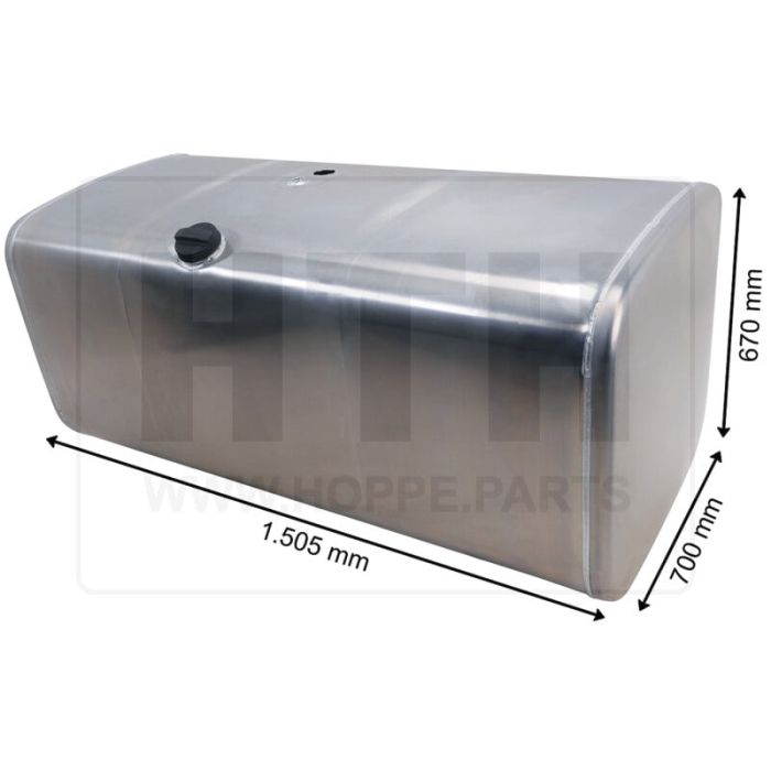Dieseltank 600 l Alu 1505 x 670 x 700