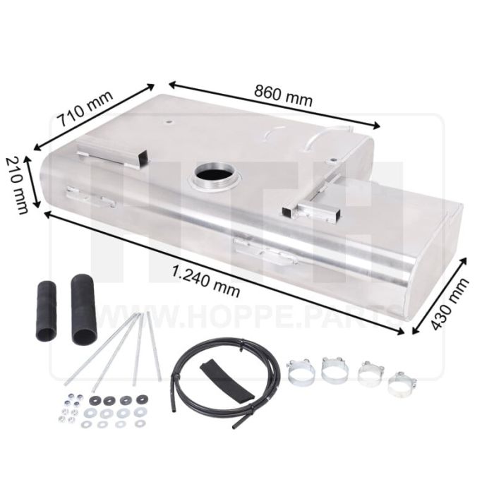 Dieseltank 140 l Alu 1240 x 210 x 710 Dieseltank 140 l Alu 1240 x 210 x 710