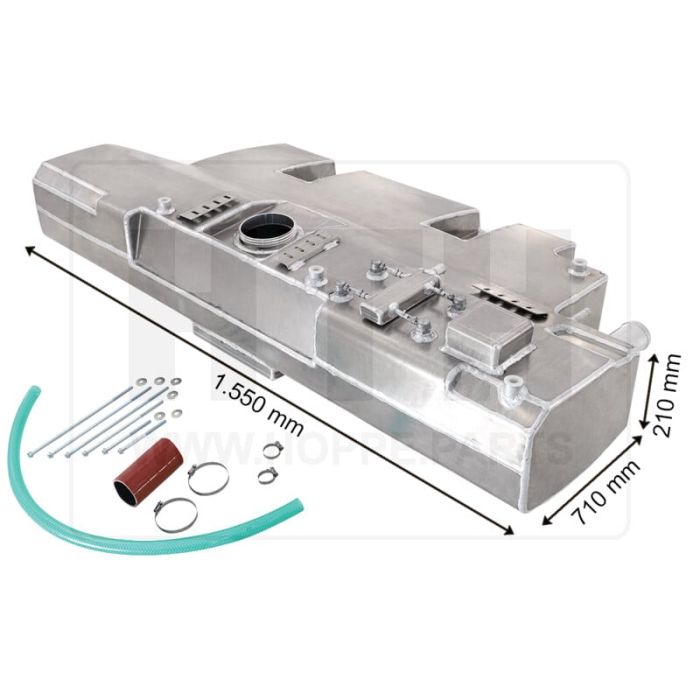 Dieseltank 150 l Alu 1550 x 210 x 710