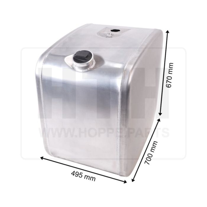 Dieseltank 200 l Alu 495 x 670 x 700