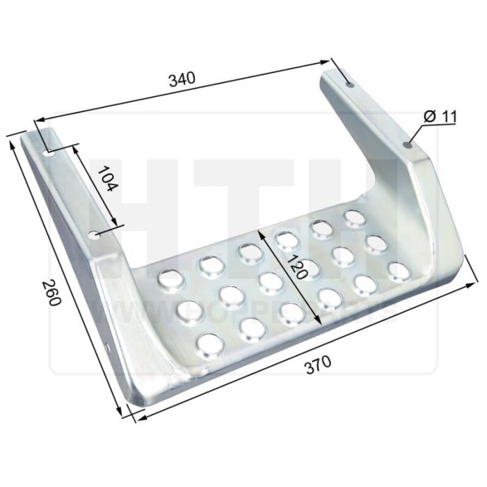 Trittstufe - verzinkt - 370 mm lang Trittstufe - verzinkt - 370 mm lang