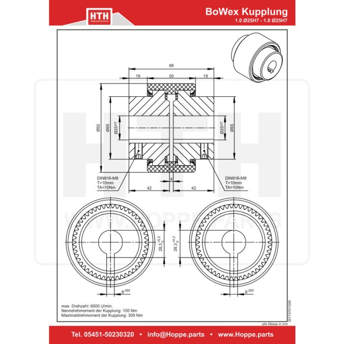 BoWex Kupplung 1.0 Ø25H7 - 1.0 Ø25H7