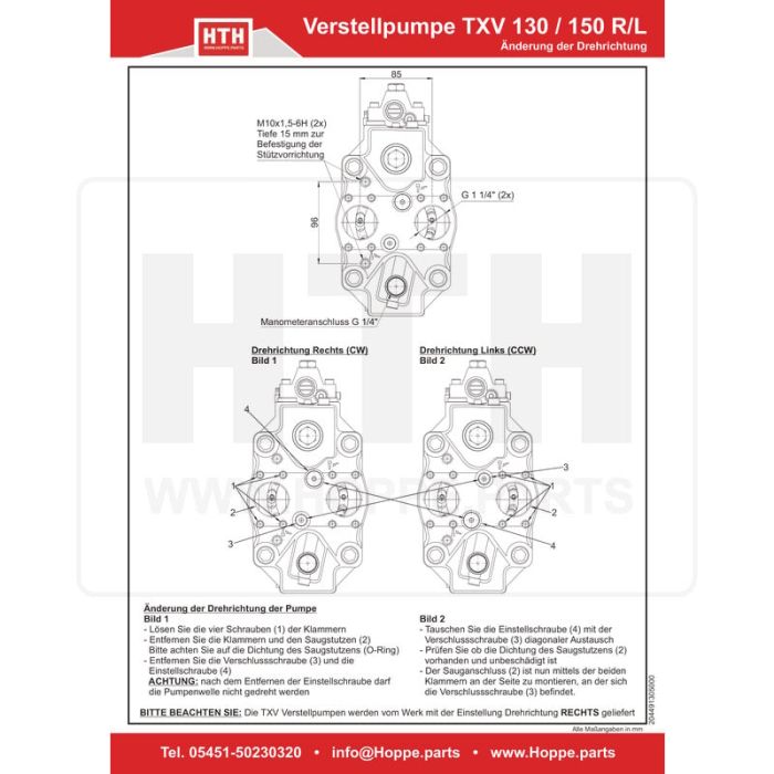 Verstellpumpe Leduc TXV 130 R/L