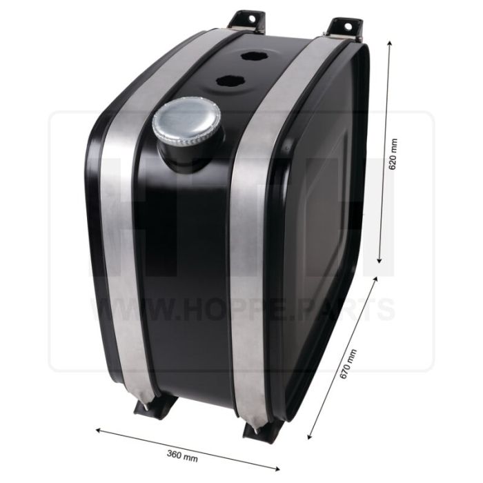 Dieseltank 130 l Stahl 360 x 620 x 670