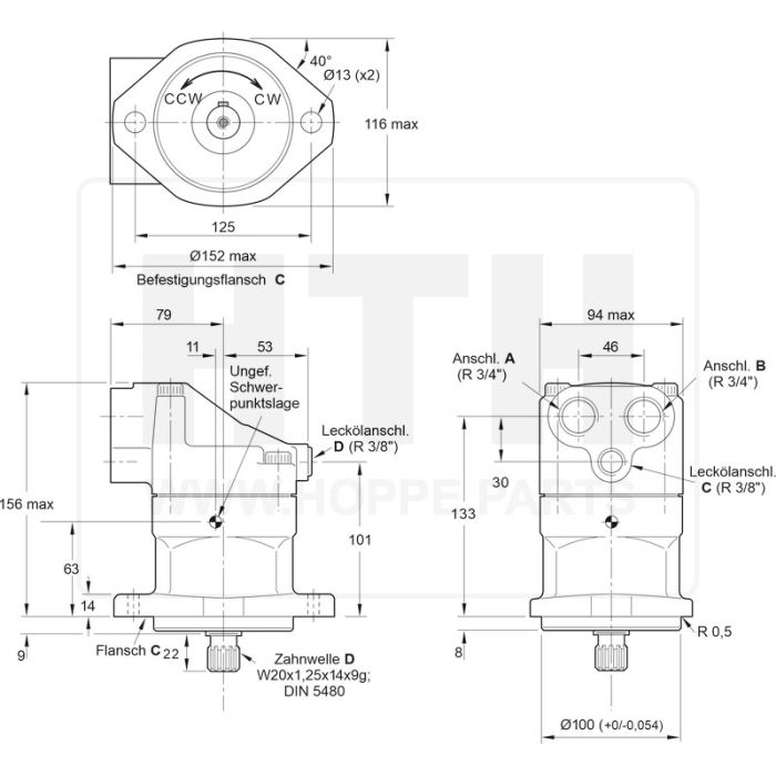 Axialkolbenmotor Parker F11-006-MB-CV-D
