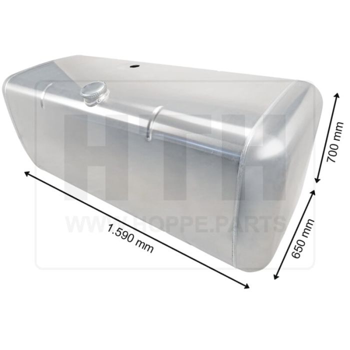 Dieseltank 630 l Alu 1590 x 700 x 650