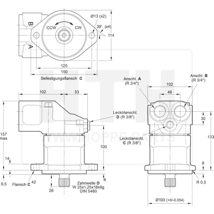 Axialkolbenmotor Parker F11-014-QB-CV-D