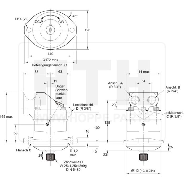 Axialkolbenmotor Parker F11-019-MB-CV-D