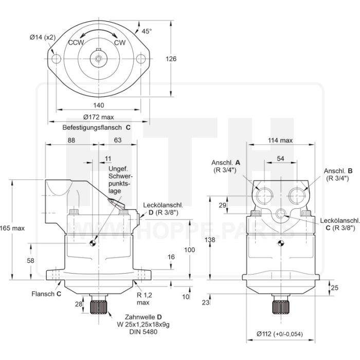 Axialkolbenmotor Parker F11-019-MB-CV-D