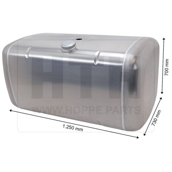 Dieseltank 540 l Alu 1250 x 700 x 730