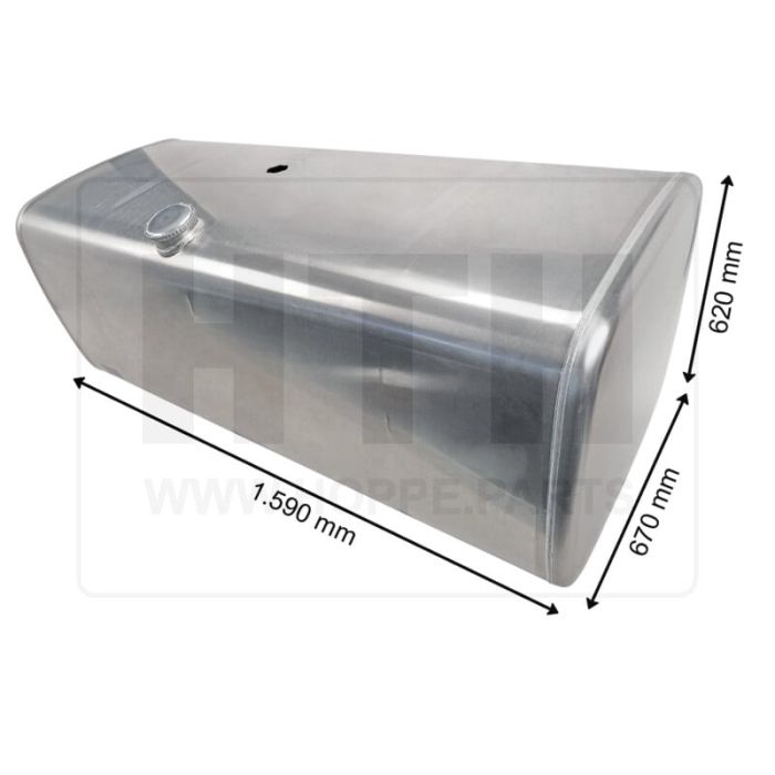 Dieseltank 600 l Alu 1590 x 620 x 670