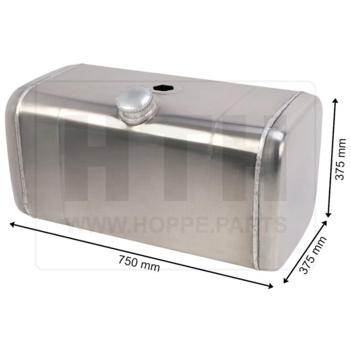 Dieseltank 100 l Alu 750 x 375 x 375