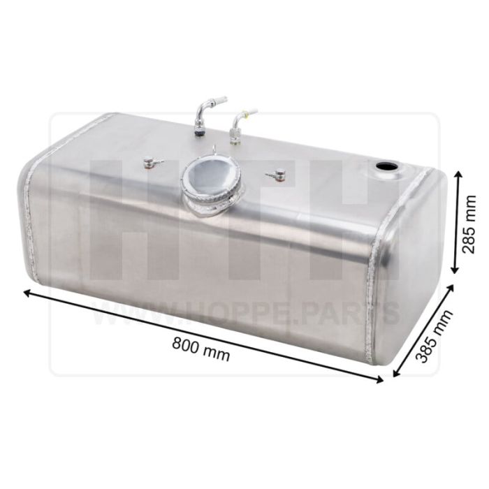 Dieseltank 80 l Alu 800 x 285 x 385
