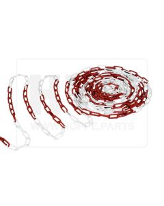 Kette, Kunststoff - rot-weiß - 1 m -