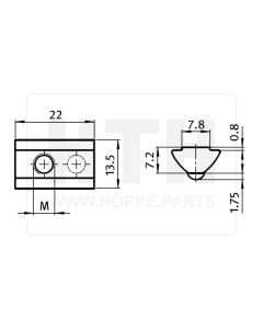 Nutenstein 13,5x7,2mm M6 f. 40er Profil