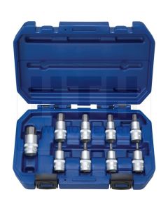 1/2'' Bit-Stecknuss-Satz 6-kant, 9-tlg.