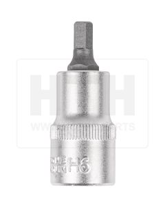 1/2'' Bit-Stecknuss 6-kant, kurz, 6mm