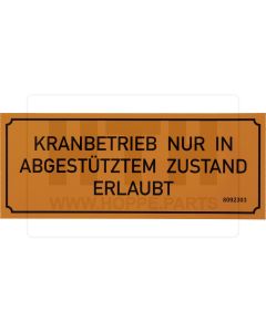 Aufkleber für die Kranstützfüße