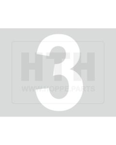 Klebezahl 3 - weiß - 100 mm hoch