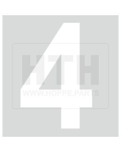 Klebezahl 4 - weiß - 100 mm hoch