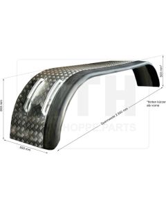 Aluriffelblechkotflügel ALG 2650/650 L