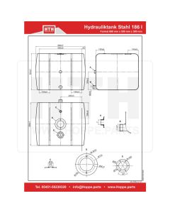 Hydrauliktank 186 l ST 680x500x580