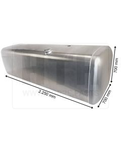 Dieseltank 980 l Alu 2250 x 700 x 700