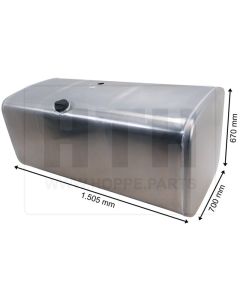 Dieseltank 600 l Alu 1505 x 670 x 700