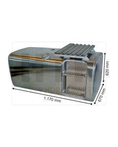 Dieseltank 410 l Alu 1170 x 620 x 670