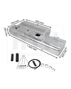 Dieseltank 180 l Alu 1500 x 240 x 740
