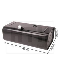 Dieseltank 100 l Blech 860 x 310 x 450