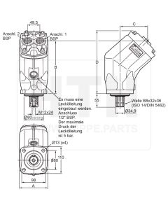 Axialkolbenmotor Parker F1-061-M