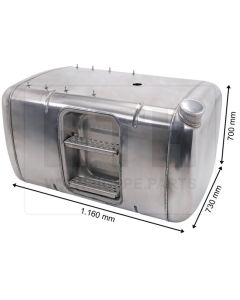 Dieseltank 450 l Alu 1160 x 700 x 730