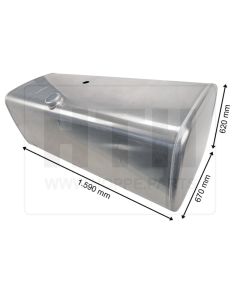 Dieseltank 600 l Alu 1590 x 620 x 670