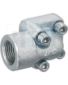 Anschlussflansch 90°, 1/2" IG LK35