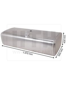 Dieseltank 400 l Alu 1570 x 430 x 650