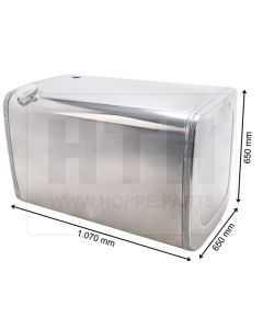 Dieseltank 400 l Alu 1070 x 650 x 650