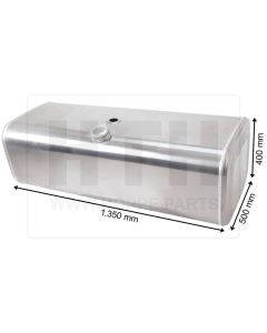 Dieseltank 250 l Alu 1350 x 400 x 500