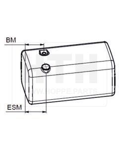 Dieseltank 80 l Alu 920 x 305 x 305